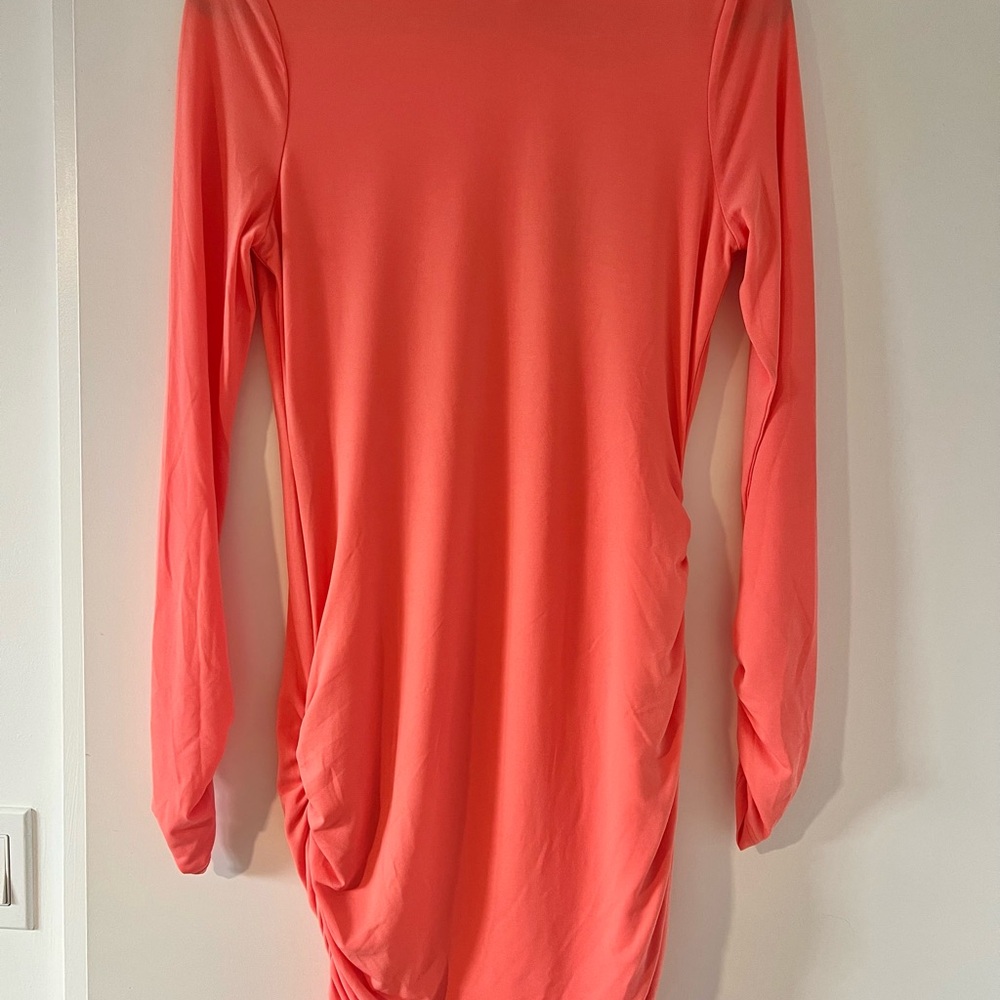 Michael Costello Molly Mini Dress in Coral - Picture 4 of 10